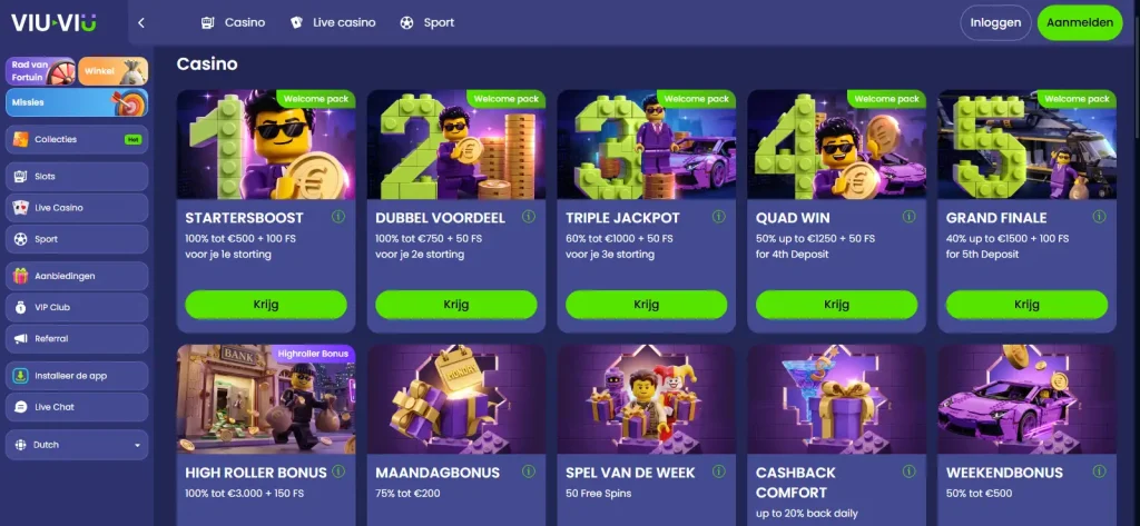 Actuele Viu Viu bonus- en promotiepagina